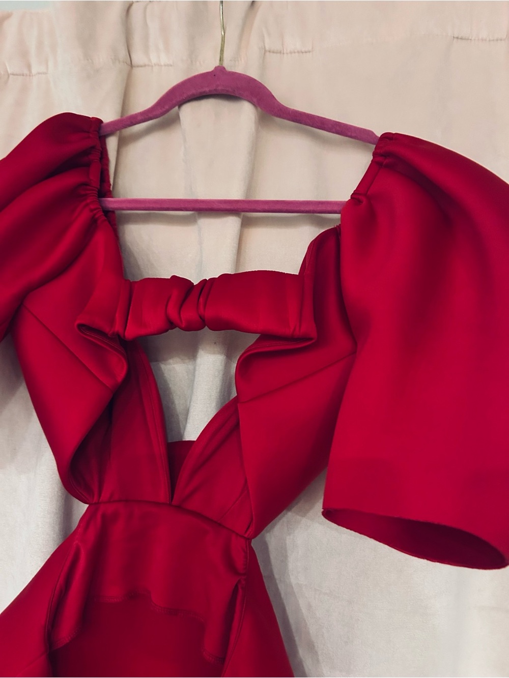 ASOS Fuschia Pink Puff-Sleeve Mini Dress - Picture 7 of 15